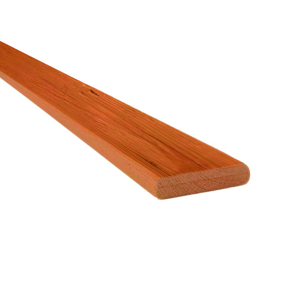 ไม้รั้ว ฮาร์ดวู้ด หัวตัดลบมุม 45 พิมพ์ลาย อบ กันปลวก H3.2 สีไม้แดง 1x4x1.0 (18mm.x85mm.)