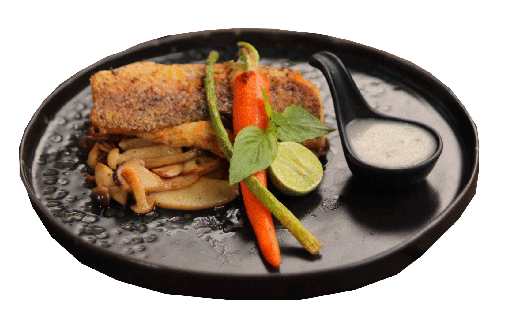 [02023] Grilled sea bass with lemon sauce