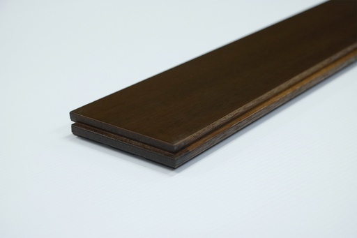 [205434042026SD141251200] ไม้พื้นมัลติเลเยอร์  สัก ผิวเรียบวีเนียร์ 3 mm รางลิ้น กันปลวก H3.2 สีสักเข้ม 14x125x1200